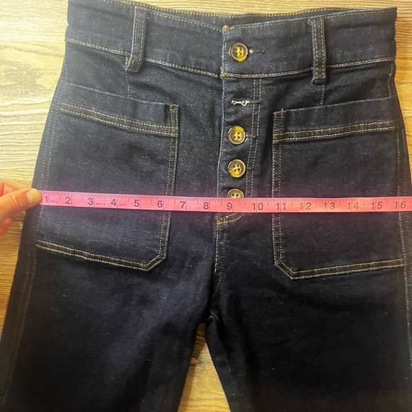 Free People We the Free High Waisted Button fly wide leg jeans size 26 - Picture 7 of 10